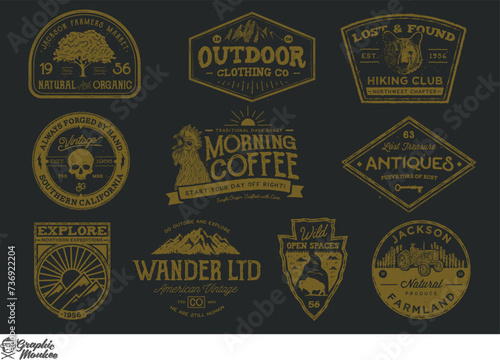 vintage americana badge logo series on eps 