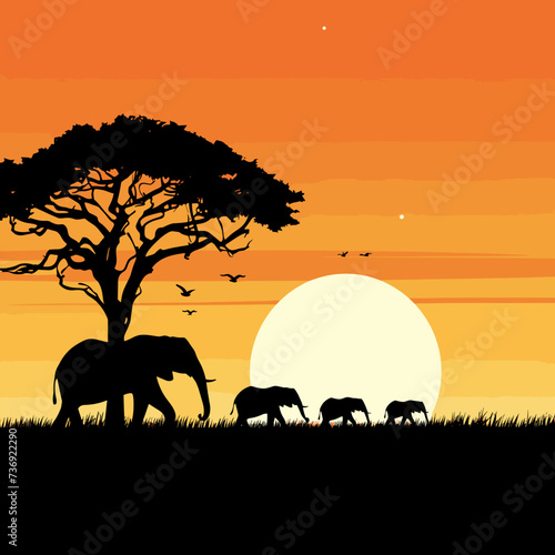 Africa Landscape Silhouette