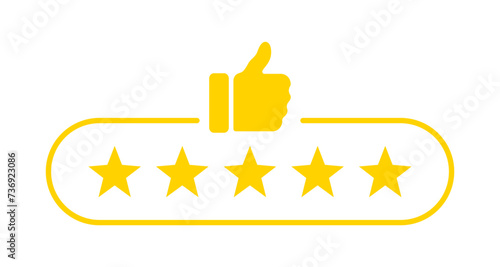 Five Star Rating Like Feedback Vector Illustration