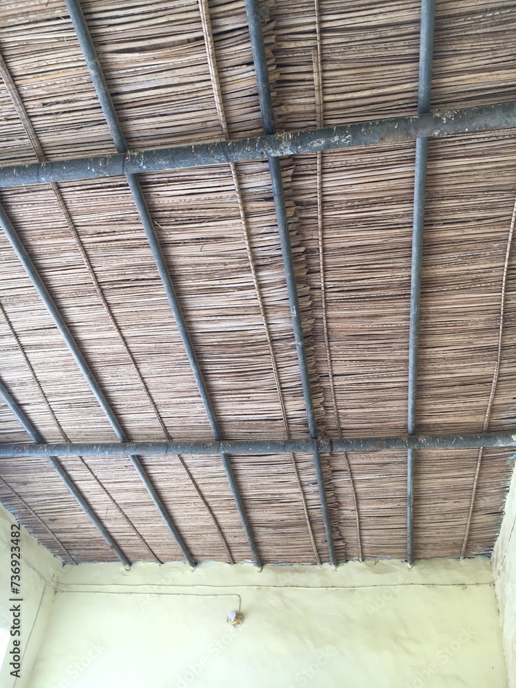 The roof of a house in a rural village in northern Sudan