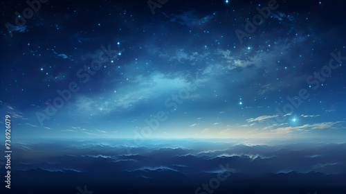 Night sky with clouds and stars.  illustration for your design.