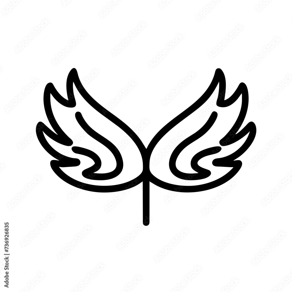 Obraz premium Wings Icon, symbolizing freedom, flight, and aspiration. wings icon, feathers icons, feather wings icon