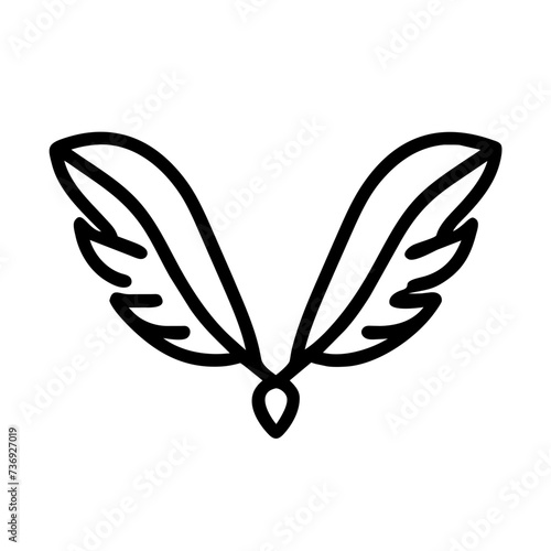 Wings Icon, symbolizing freedom, flight, and aspiration. wings icon, feathers icons, feather wings icon