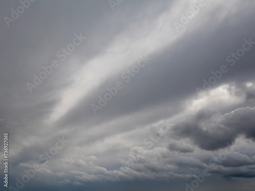 Cloudy dramatic stormy grey sky, background with clouds