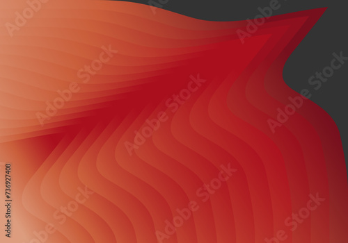 Fondo rojo de tela doblada en degradado.