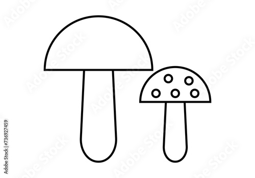 Icono negro de seta comestible y venenosa. 