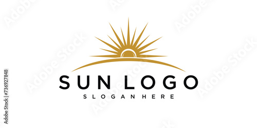 Sun logo design vector template Icon symbol Illustration