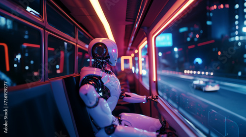 a humanoid android robot wi...