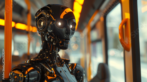 a humanoid android robot wi...