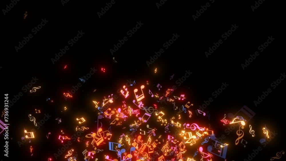 animated music symbols icons background energy Stock Video | Adobe Stock