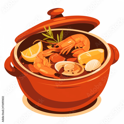 sea food in a pot