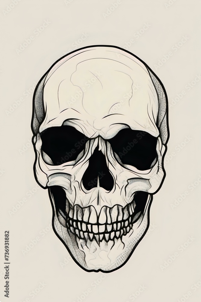 Obraz premium human skull illustration