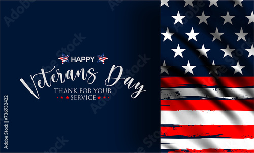 Happy Veterans Day United States of America background vector illustration , Honoring all who served