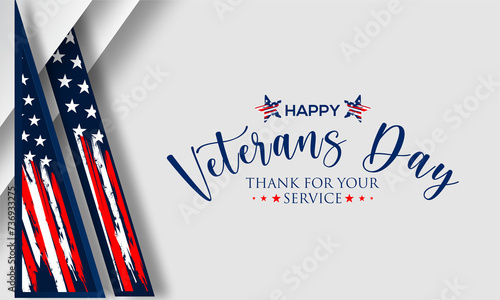 Happy Veterans Day United States of America background vector illustration , Honoring all who served photo