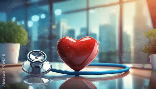 Heart and Stethoscope: A Symbol of Health and Care"