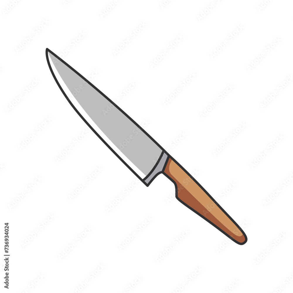 cook's knife icon. Kitchen utensil and cook theme. Isolated design. Vector illustration