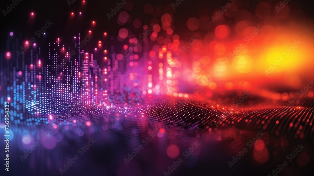 Vibrant Abstract Sound Wave Equalizer on Dark Background Vibrant Abstract Sound Wave Equalizer on Dark Background