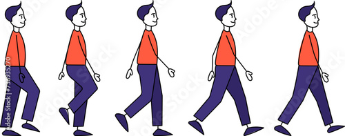 man walking, simple figures vector