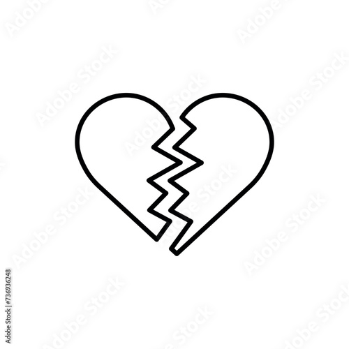 Heart break icon vector illustration. Heartbreak on isolated background. Broken heart concept.