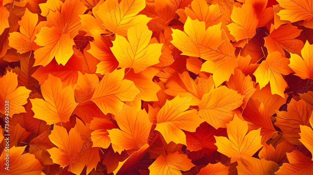 Autumn scenery, autumn scenery with falling maple leaves Autumn scenery, autumn scenery with falling maple leaves