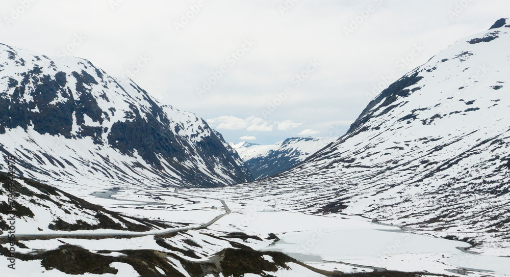 Snow valley in Norway
