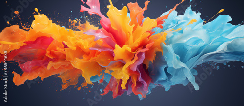 Desktop wallpaper splash of colorful paints