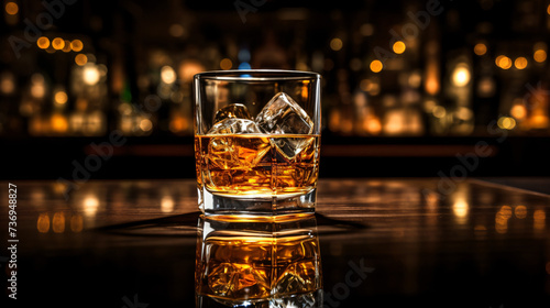 A glass of scotch whiskey