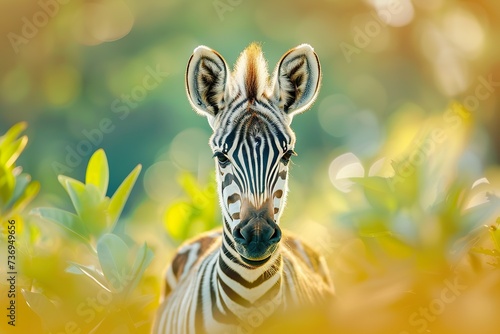 baby Zebra  Professional photo  wildlife tele shot style  blur background