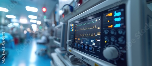 EKG monitor at ICU in hospital operating theatre photo