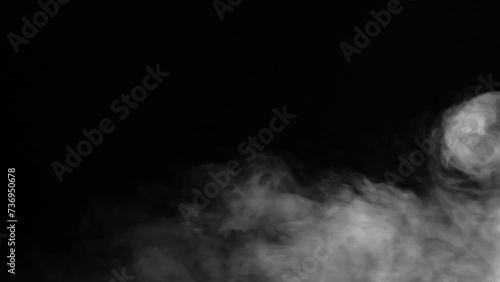 Smoke is spraying sideways on a black background.
