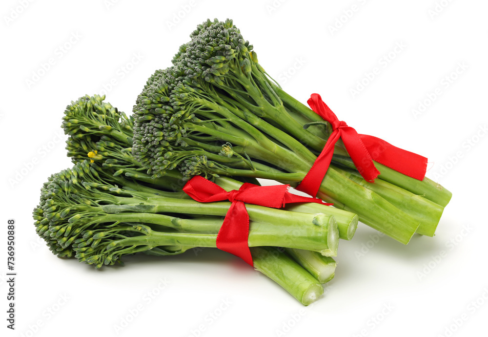 broccolini baby broccoli on white background broccolini baby broccoli on white background