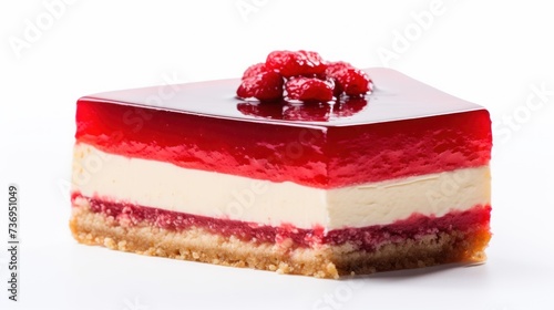 Easy jelly cheesecake charlotte isolated on a white background