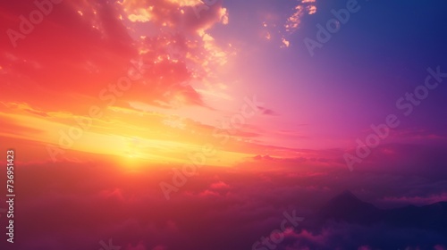 Colorful sunset landscape sunrise background