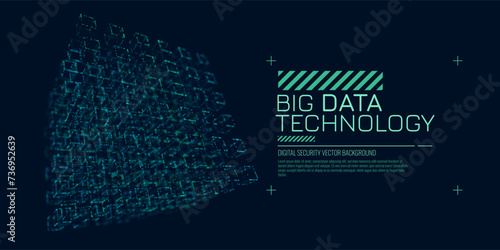 Big Data Storage Technology. Abstract Data Cube Background. Modern Technology Banner. Information Server. Data Science Computer Science Algorithms Vector Illustration. photo
