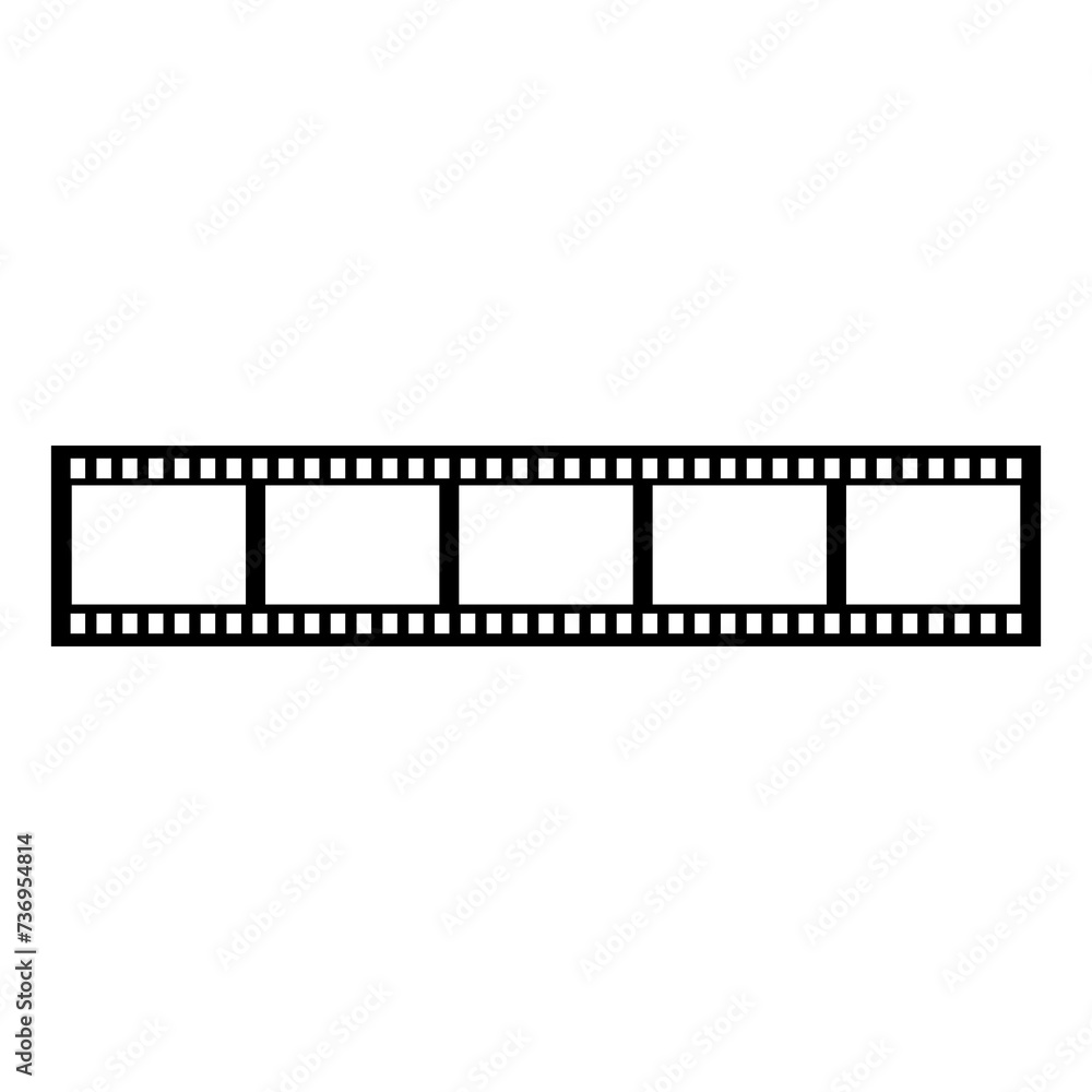 Film strip frame icon isolated on transparent background