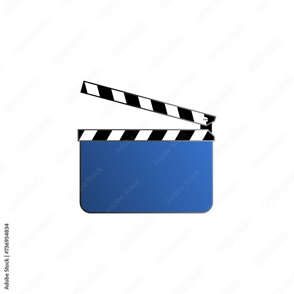 Movie clapper board icon isolated on transparent background