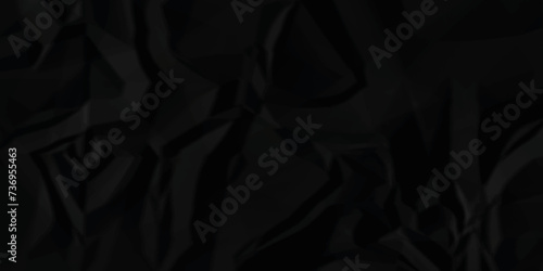 Black crumpled paper texture . Black wrinkled paper texture. Black paper texture . Black crumpled and top view textures can be used for background of text or any contents .