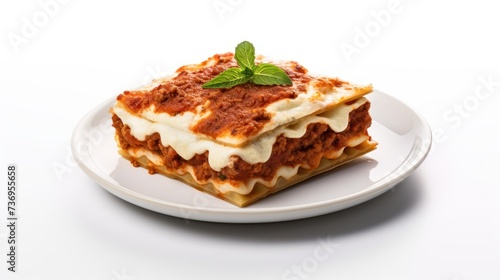 Lasagna isolated on a white background