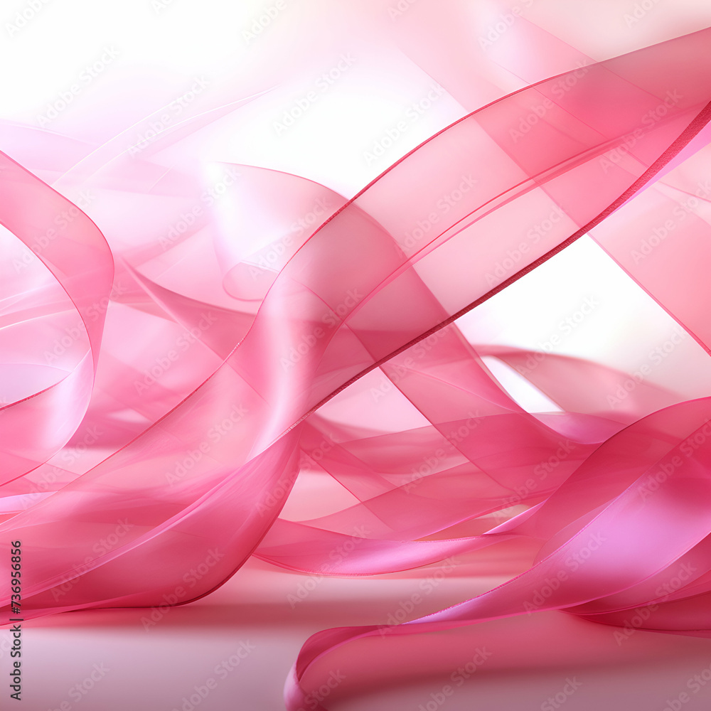 Abstract background with pink ribbons. 3d rendering. Computer generated image.