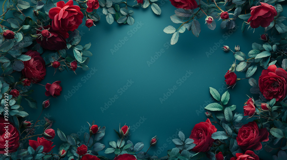 background of red flowers roses, simple rococo style sophisticated and elegant background of red flowers roses, simple rococo style sophisticated and elegant