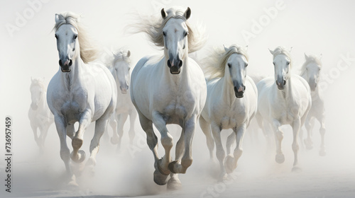 A group of white horses