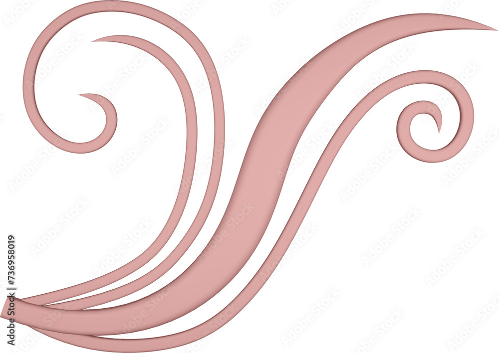 3D illustration rendering of a bending branch with leaves on a transparent background 3D illustration rendering of a bending branch with leaves on a transparent background