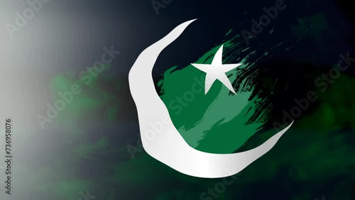 Pakistan Nation flage waving ripple background video