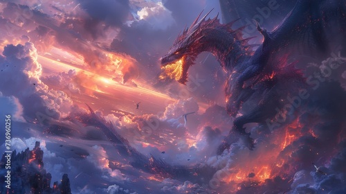 Epic Dragon Battle in Cloud Kingdom