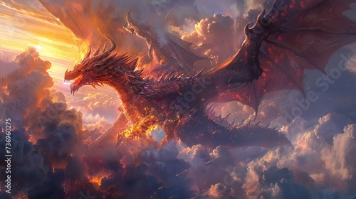 Epic Dragon Battle in Cloud Kingdom