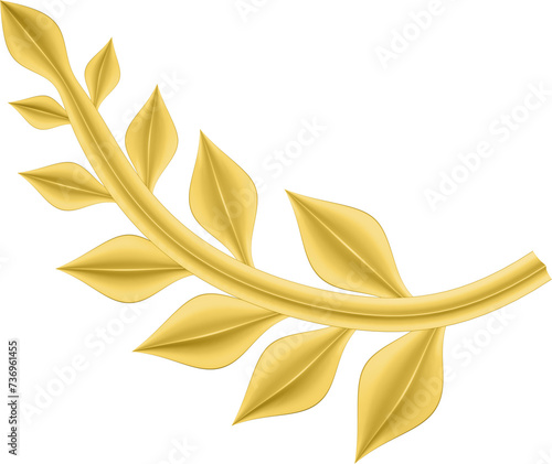 3D illustration of filigree floral ornament with leaves on transparent background