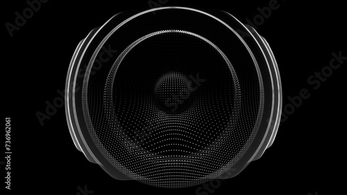 3D Wavy Digital Particles Ripple Background. Digital Ripple Effect. Particles Vector Illustration. 3D Grid Surface. Futuristic Glowing Digital Wave. Water Drop Concept.
