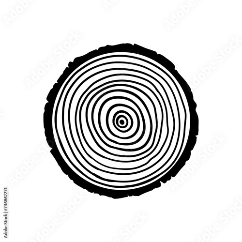 Wood Slice icon vector. Wood Rings illustration sign. Tree symbol. Sawmill logo.