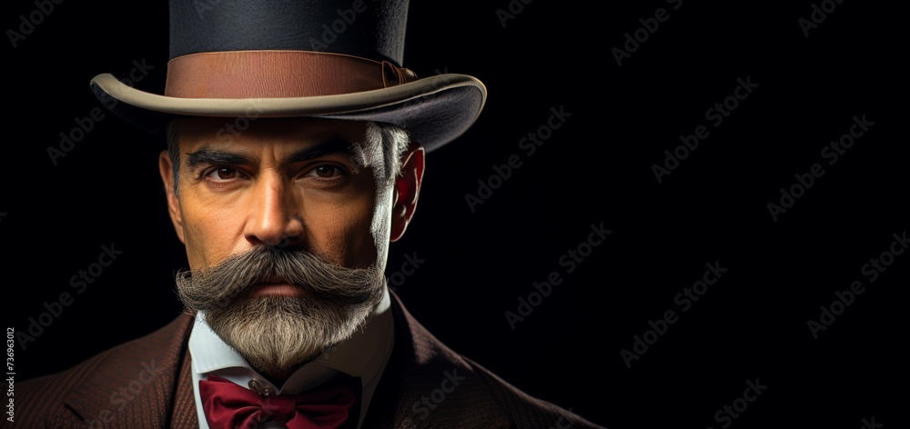 Timeless and elegant close-up capturing the distinguished full beard and finely arched mustache of a Hispanic gentleman, the facial hair exuding charisma and grace, against a soft and diffused Timeless and elegant close-up capturing the distinguished full beard and finely arched mustache of a Hispanic gentleman, the facial hair exuding charisma and grace, against a soft and diffused