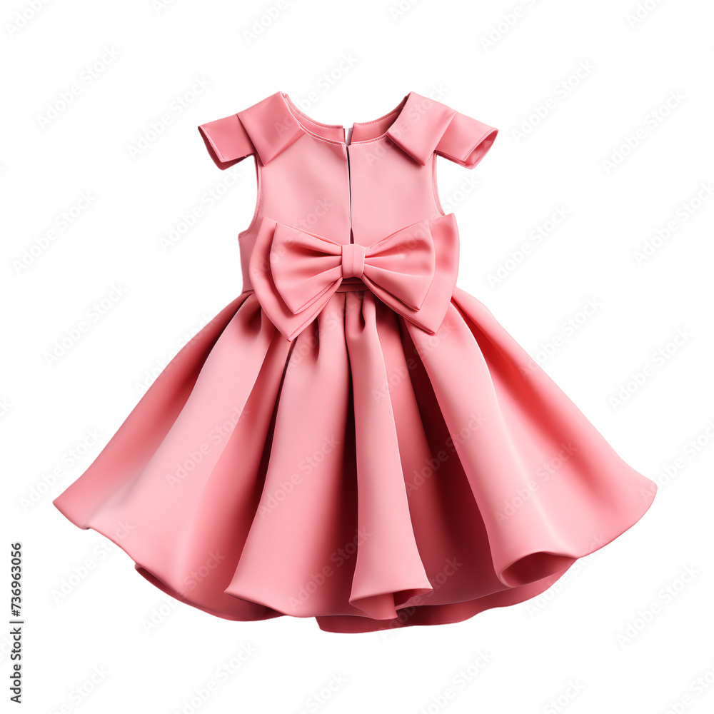 Pink dress of a kid isolated on white